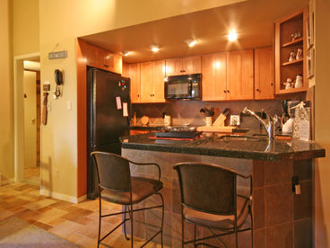 Convenient bar seating at the kitchen counter