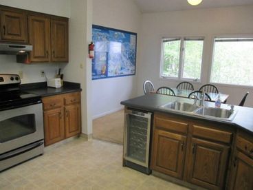 View from Kitchen into Adjacent Dining Area