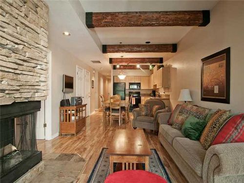 Another View of Living Room Looking into Kitchen - Flat Screen TV