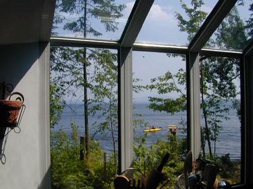 Large Lakefront Cottage and Log Cabin