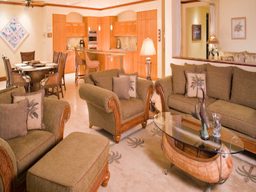 Living Room with 52 in flat panel TV, free WiFi, and Cable TV