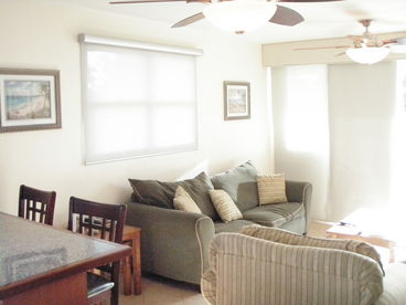 Living Room- 2 full size sofa beds, TV with cable,DVD/CD player, a/c and ceiling fans.