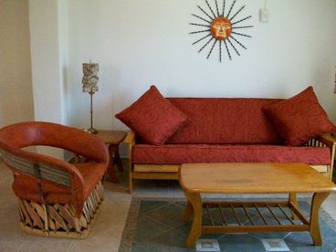 Living Room with TV and DVD.