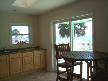 View from kitchen onto deck.