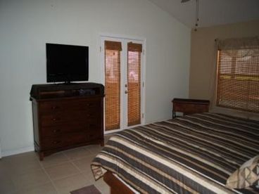 Flat screen TV in master bedroom.  Direct access to pool.  