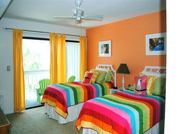 guest bedroom with porch and breathtaking Gulf views