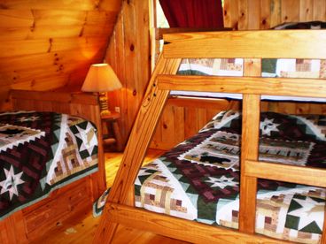 Bunk bed room  
Bunk beds have Full w/ twin bed on top
3rd bed is twin