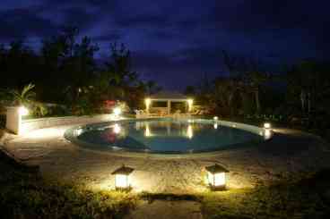 pool in the evening