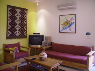 Living area with tv, stereo, and satellite tv