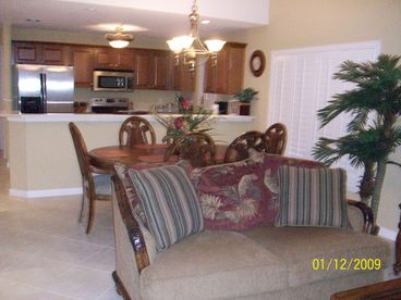 Open Living, Dining, Kitchen Area