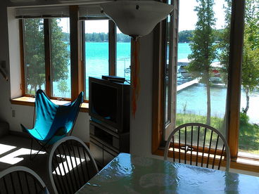 View of Elk Lake from Condo Living Room