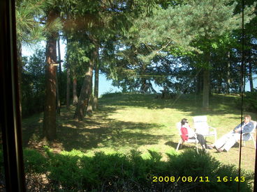 View from The White House Living Room. Trees have since been pruned back to unobstruct the view of Lake Huron.