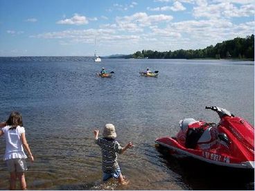 Family Fun on your own Private Sandy Beach. No crossing of streets or public access.