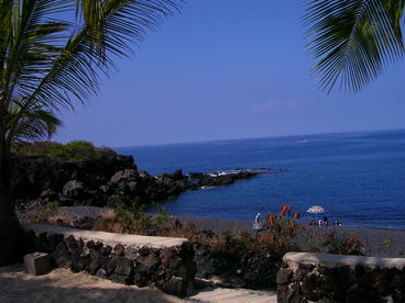 This is the view from the edge of our garden.  There is a small ledge between the garden and the beach