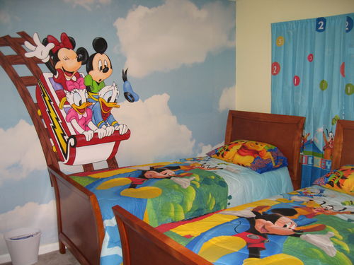 Mickey\'s room with hand painted murals.