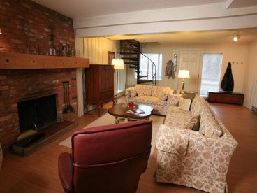 Spacious Living Room with Fireplace