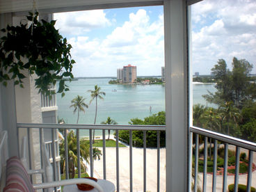 Gulf and Bay Views from the spacious screened lanai