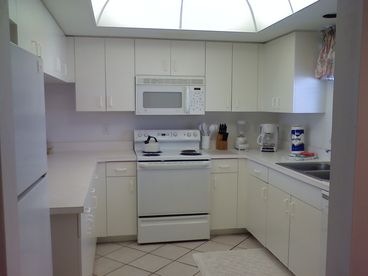 Fully equipped kitchen with Estero Bay views from the kitchen window