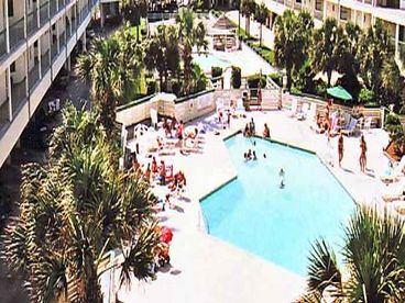 Courtyard view, 2 pools, 3 hot tubs