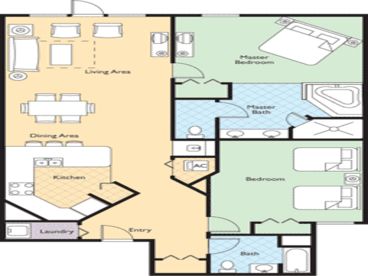 2 Bedrooms/ 2 Baths
-1 King Bed
-2 Dbl Beds
-Living room with sleeper sofa
-Full Kitchen
-Laundry
