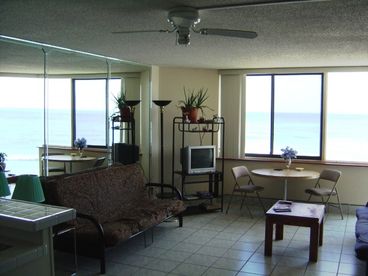 Inside of the condo looking directly out at the Gulf
