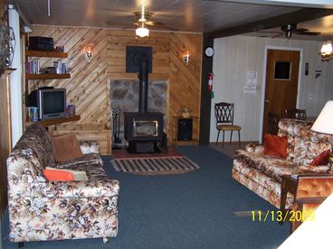 Living room with fireplace.