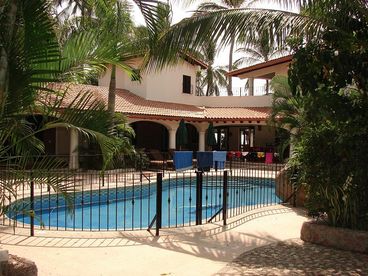 Large private pool, BBQ dining area and sun terraces.
