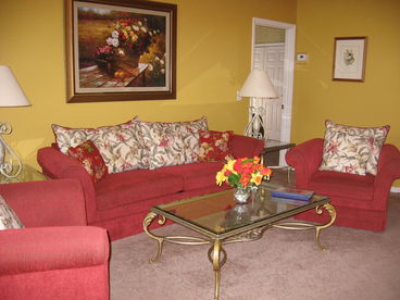 living room with sofa bed