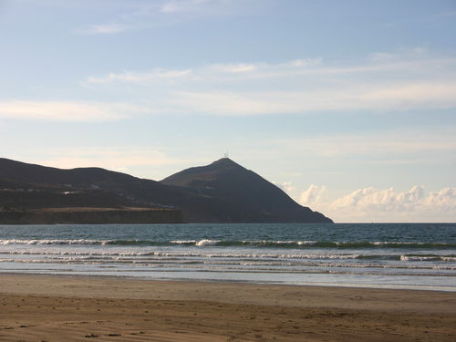 A view of Punta Banda and the beach, from the deck.