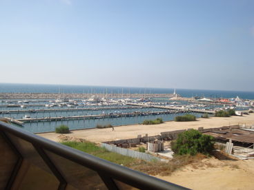 balcony overlooking marina