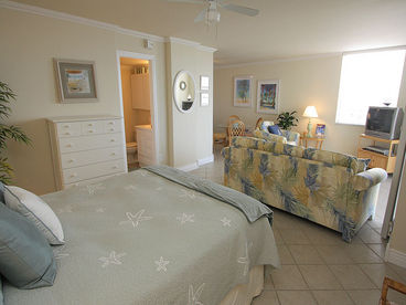 Master bedroom with a king bed from Bonita Beach & Tennis #3706