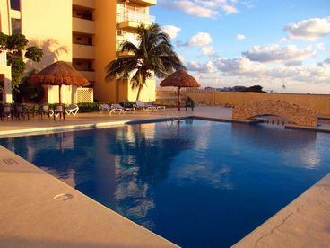 Our Pool.
Located outside in our front yard between the building and the street.