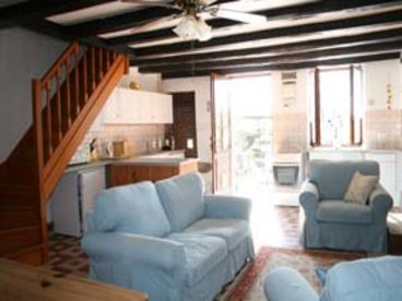 Large dining kitchen with wood burning stove