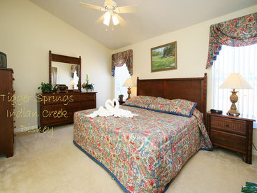 For that bit of luxury, the master ensuite bedroom has a large bed and also a large bathroom.