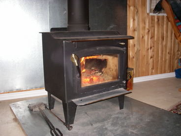 The wod stove is cosy on a chilly evening.