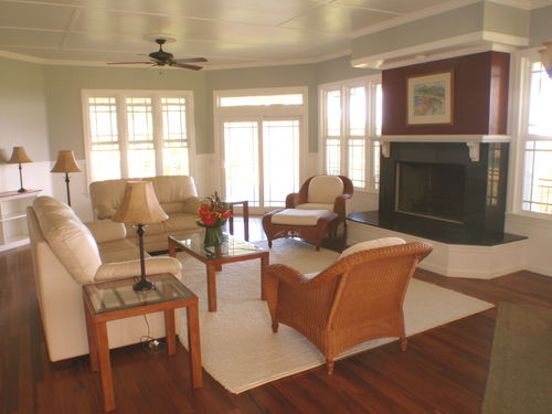 Living room with fireplace