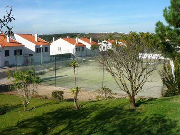 tennis courts and parking
