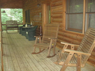 Covered porch with a view.