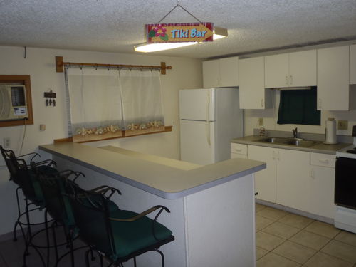 View of the Kitchen in Villa #1. Villa #1 is the largest and nicest villa in the complex. 