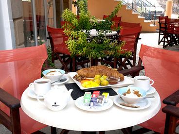 Breakfast under the ancient Mulberry Tree!