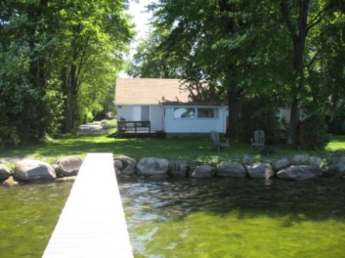 This is a photo of the cottage from the end of the dock.