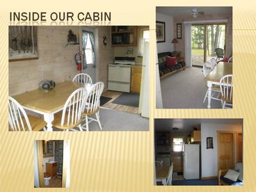 We have a two bedroom, one bath cabin.   Everything is updated with a northwoods themed decor.  