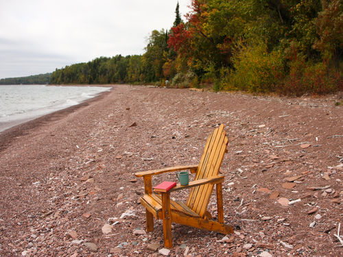 Lake Superior beach across from the guesthouse