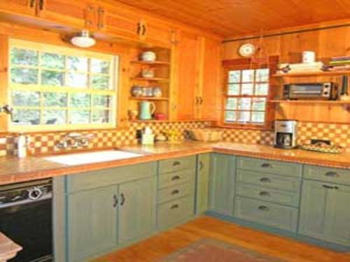 Kitchen is fully equipped with a view of Lake Tahoe
