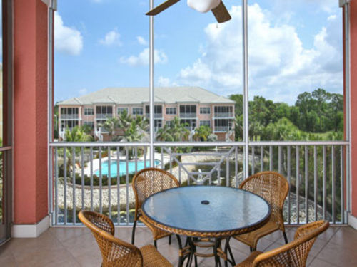 This is the view from the screened in lanai over looking the pool. 