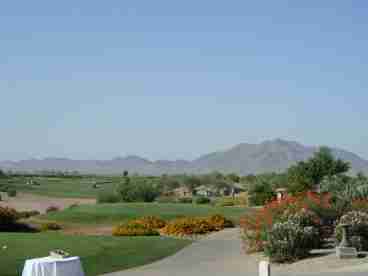 1st hole looking at SanTan Mountains at Trilogy Golf Course