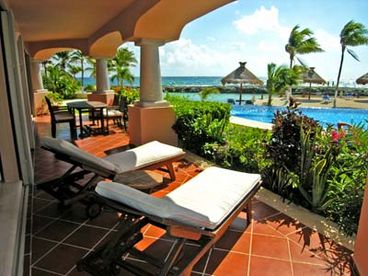 Covered Terrace Steps from Pool & Beach