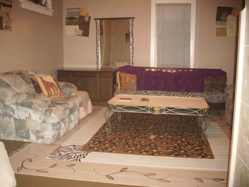 African style living room with pull out double futon.