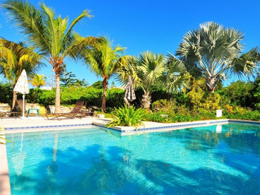 Private pool in luscious gradens