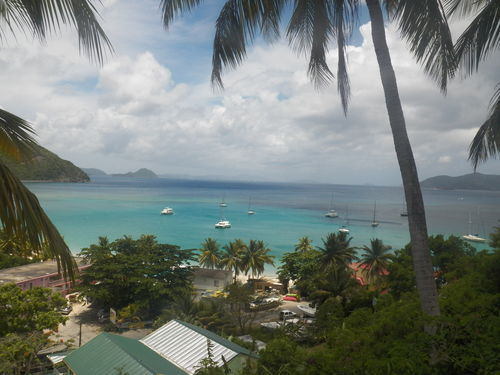 View from the balcony out into Cane Garden Bay.